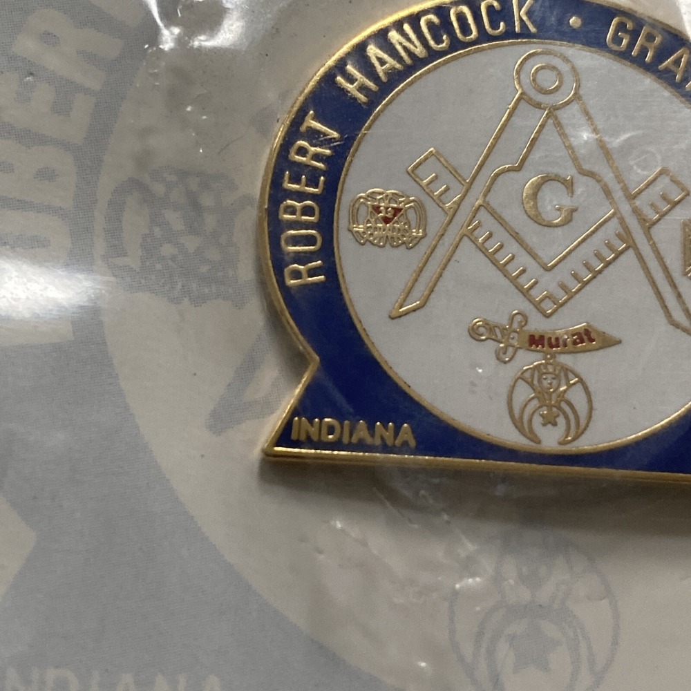 Grand Master Hancock Indiana - Masonic, Masonry, Lapel pin. - Picture 5 of 6